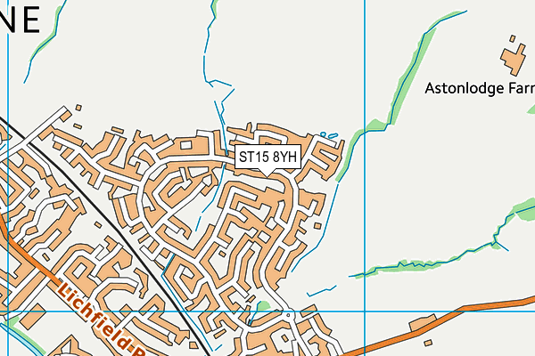 ST15 8YH map - OS VectorMap District (Ordnance Survey)
