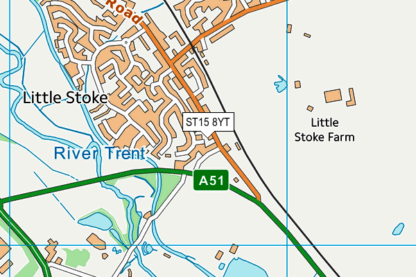 ST15 8YT map - OS VectorMap District (Ordnance Survey)