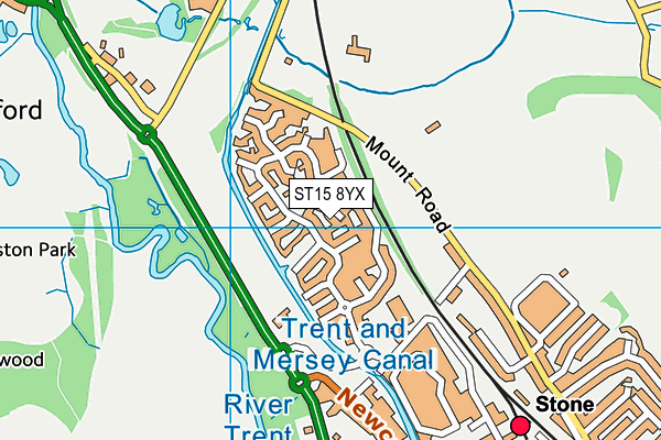 ST15 8YX map - OS VectorMap District (Ordnance Survey)