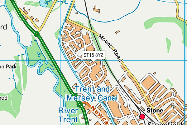ST15 8YZ map - OS VectorMap District (Ordnance Survey)