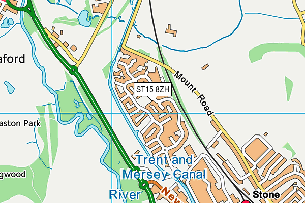 ST15 8ZH map - OS VectorMap District (Ordnance Survey)