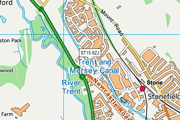 ST15 8ZJ map - OS VectorMap District (Ordnance Survey)