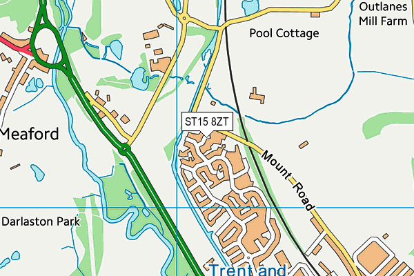 ST15 8ZT map - OS VectorMap District (Ordnance Survey)