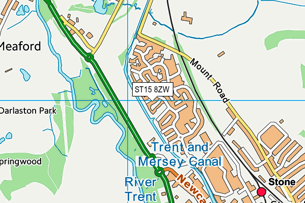 ST15 8ZW map - OS VectorMap District (Ordnance Survey)