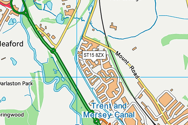 ST15 8ZX map - OS VectorMap District (Ordnance Survey)