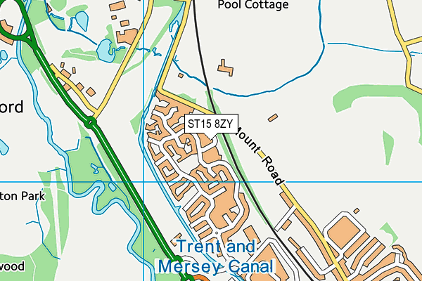 ST15 8ZY map - OS VectorMap District (Ordnance Survey)