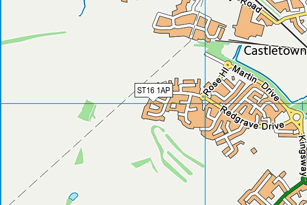 ST16 1AP map - OS VectorMap District (Ordnance Survey)