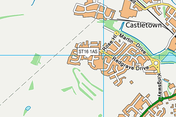 ST16 1AS map - OS VectorMap District (Ordnance Survey)