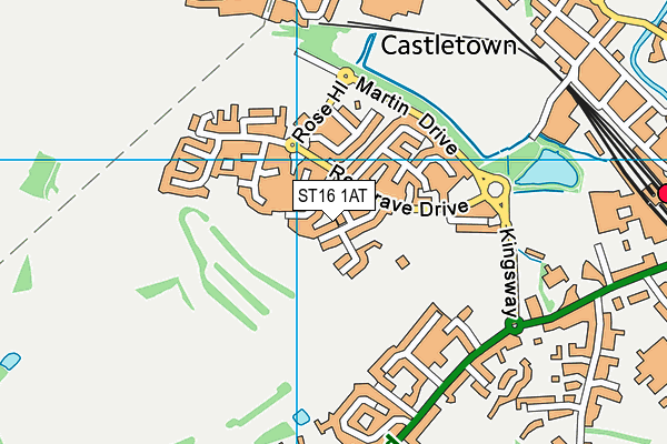 ST16 1AT map - OS VectorMap District (Ordnance Survey)