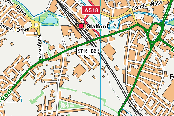 ST16 1BB map - OS VectorMap District (Ordnance Survey)