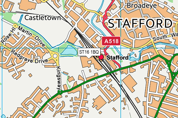ST16 1BQ map - OS VectorMap District (Ordnance Survey)
