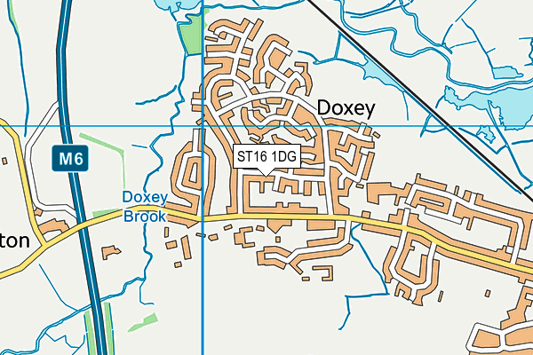 ST16 1DG map - OS VectorMap District (Ordnance Survey)