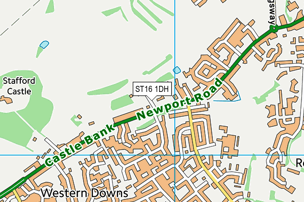 ST16 1DH map - OS VectorMap District (Ordnance Survey)