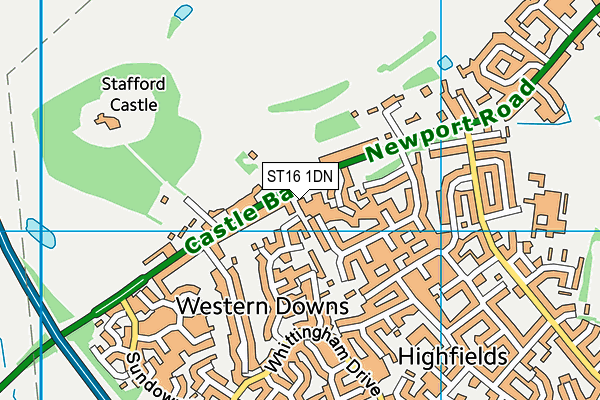 ST16 1DN map - OS VectorMap District (Ordnance Survey)