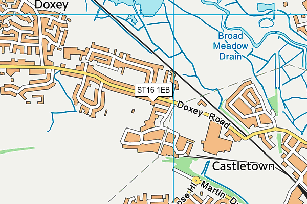 ST16 1EB map - OS VectorMap District (Ordnance Survey)