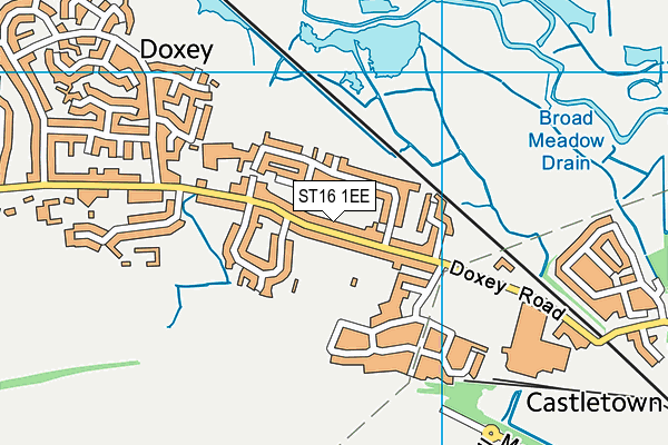 ST16 1EE map - OS VectorMap District (Ordnance Survey)