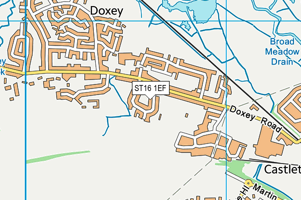 ST16 1EF map - OS VectorMap District (Ordnance Survey)