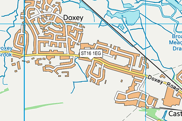 Doxey Primary and Nursery School map (ST16 1EG) - OS VectorMap District (Ordnance Survey)