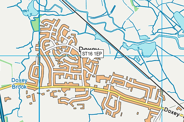 ST16 1EP map - OS VectorMap District (Ordnance Survey)