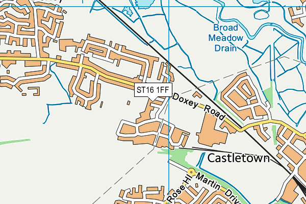 ST16 1FF map - OS VectorMap District (Ordnance Survey)