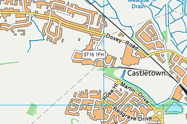 ST16 1FH map - OS VectorMap District (Ordnance Survey)