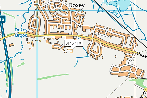 ST16 1FX map - OS VectorMap District (Ordnance Survey)
