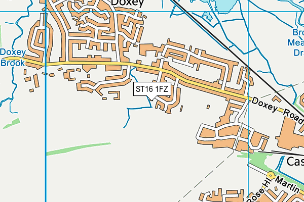 ST16 1FZ map - OS VectorMap District (Ordnance Survey)