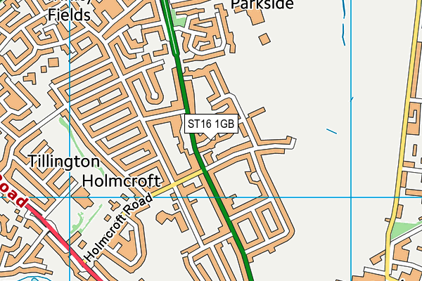 ST16 1GB map - OS VectorMap District (Ordnance Survey)