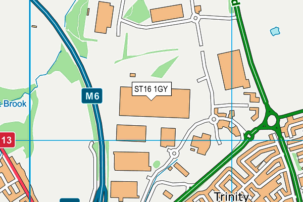 ST16 1GY map - OS VectorMap District (Ordnance Survey)