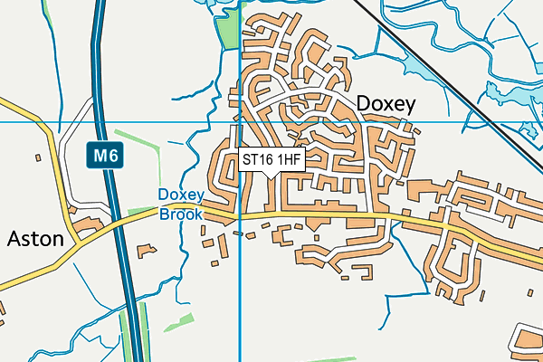 ST16 1HF map - OS VectorMap District (Ordnance Survey)