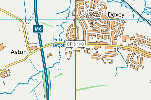 ST16 1HG map - OS VectorMap District (Ordnance Survey)