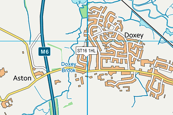 ST16 1HL map - OS VectorMap District (Ordnance Survey)