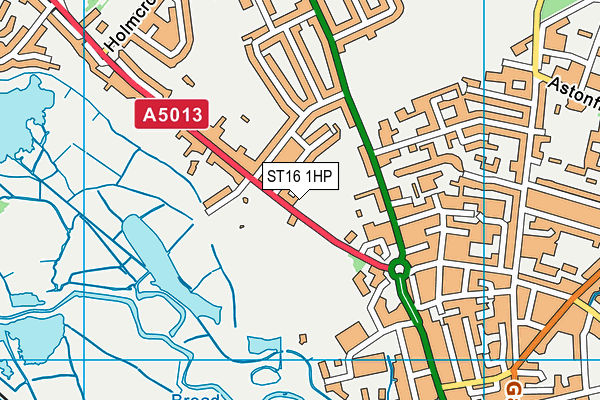 ST16 1HP map - OS VectorMap District (Ordnance Survey)