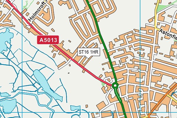 ST16 1HR map - OS VectorMap District (Ordnance Survey)