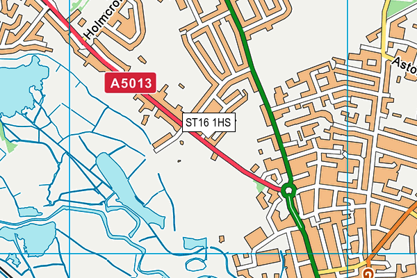 ST16 1HS map - OS VectorMap District (Ordnance Survey)