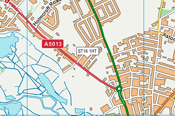 ST16 1HT map - OS VectorMap District (Ordnance Survey)