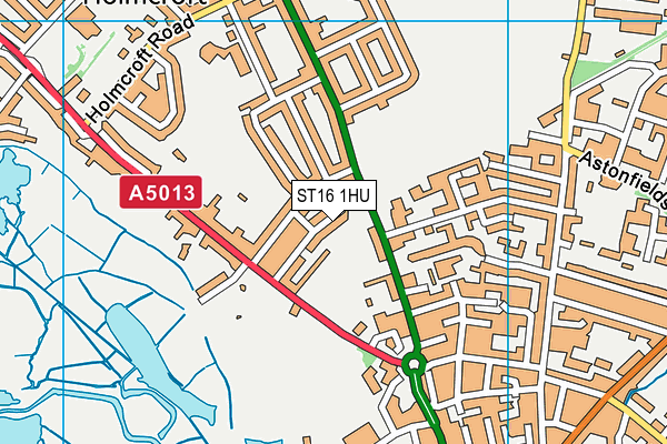 ST16 1HU map - OS VectorMap District (Ordnance Survey)