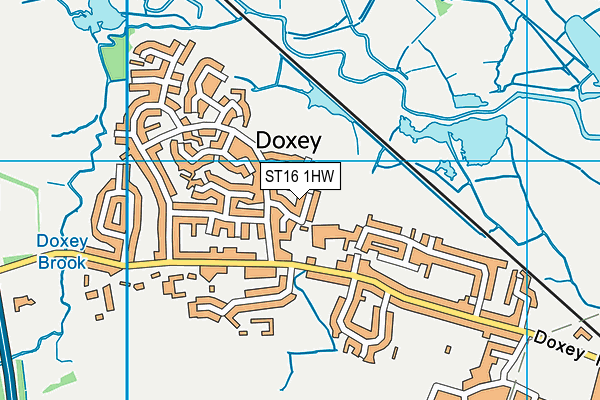 ST16 1HW map - OS VectorMap District (Ordnance Survey)
