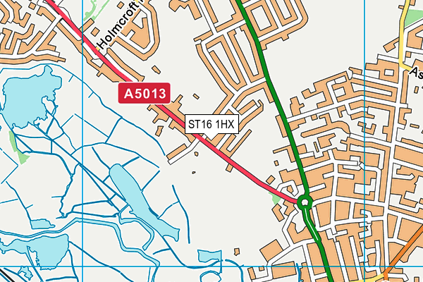 ST16 1HX map - OS VectorMap District (Ordnance Survey)