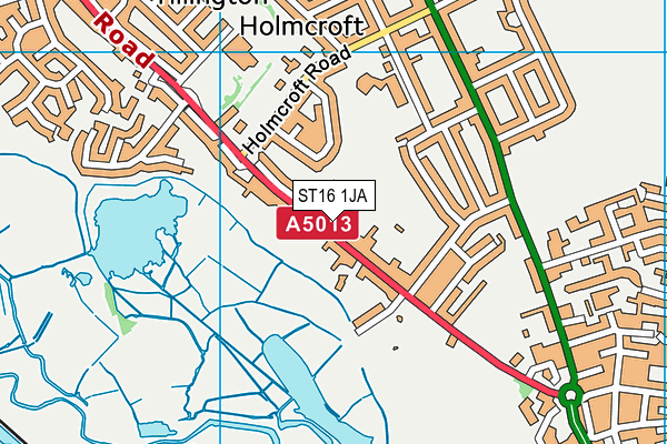 ST16 1JA map - OS VectorMap District (Ordnance Survey)