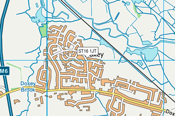 ST16 1JT map - OS VectorMap District (Ordnance Survey)