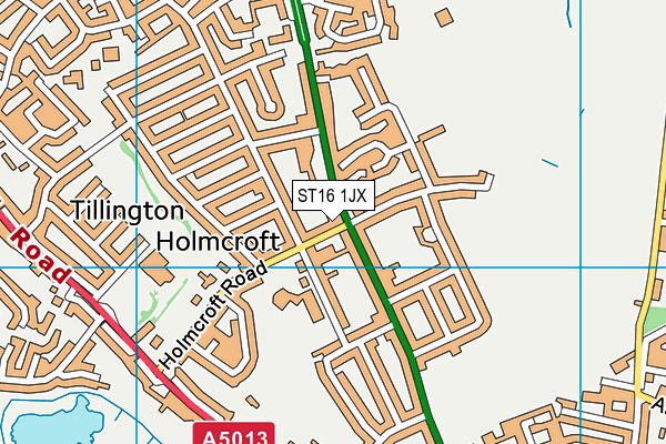 ST16 1JX map - OS VectorMap District (Ordnance Survey)