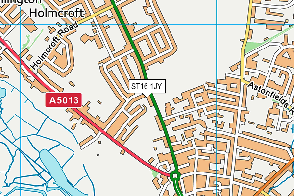 ST16 1JY map - OS VectorMap District (Ordnance Survey)