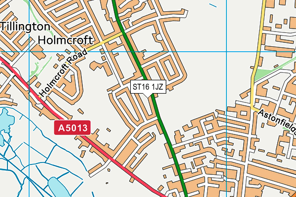 ST16 1JZ map - OS VectorMap District (Ordnance Survey)