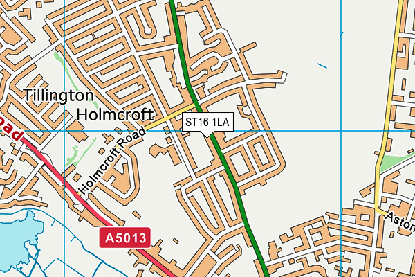 ST16 1LA map - OS VectorMap District (Ordnance Survey)