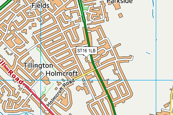 ST16 1LB map - OS VectorMap District (Ordnance Survey)