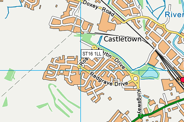 ST16 1LL map - OS VectorMap District (Ordnance Survey)