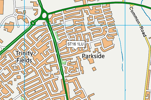 ST16 1LU map - OS VectorMap District (Ordnance Survey)
