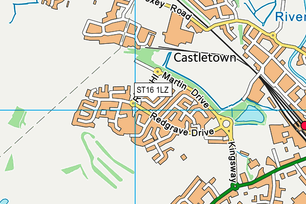 ST16 1LZ map - OS VectorMap District (Ordnance Survey)