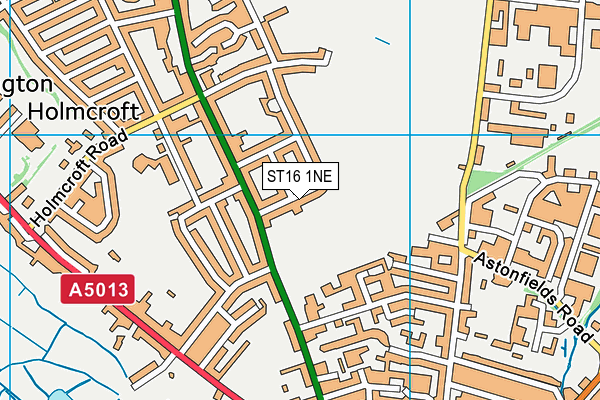 ST16 1NE map - OS VectorMap District (Ordnance Survey)